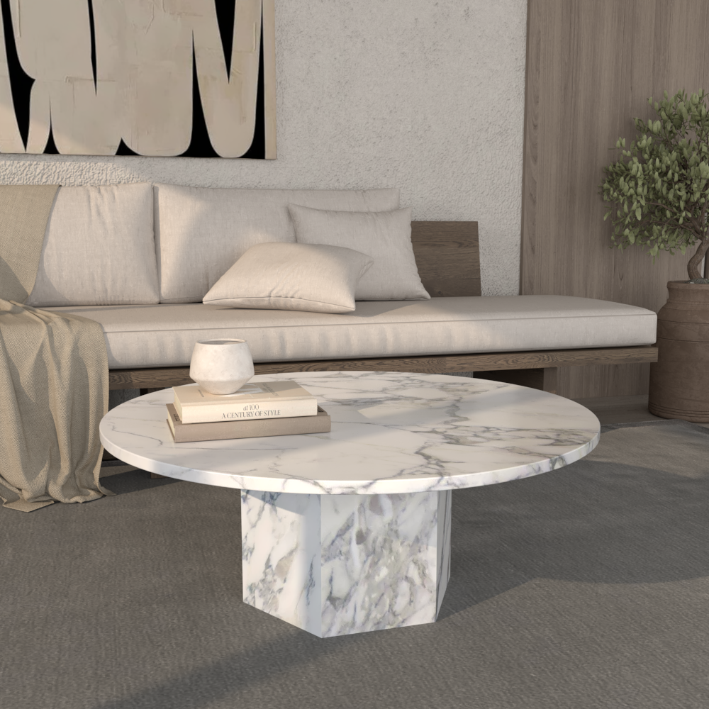 Valentina Tall Marble Coffee Table