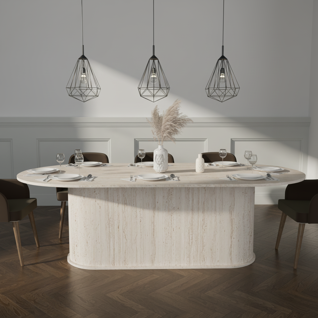 Venezia Travertine Dining Table