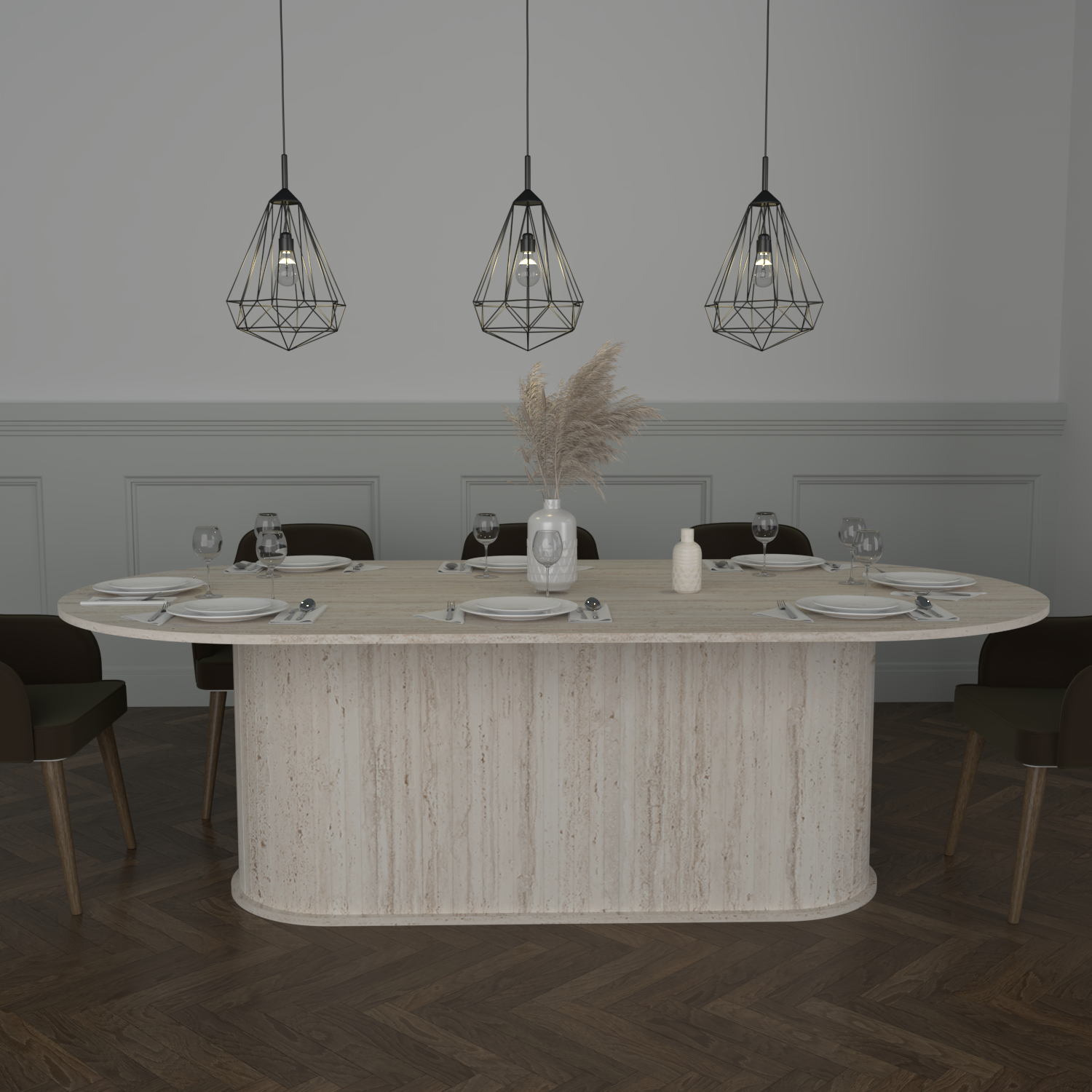 Venezia Travertine Dining Table