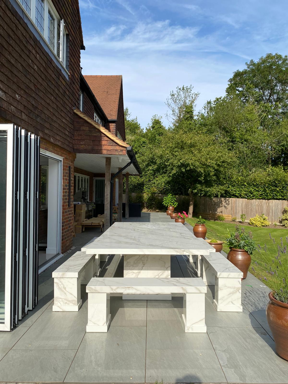 Roma Sintered Stone Outdoor Table Set