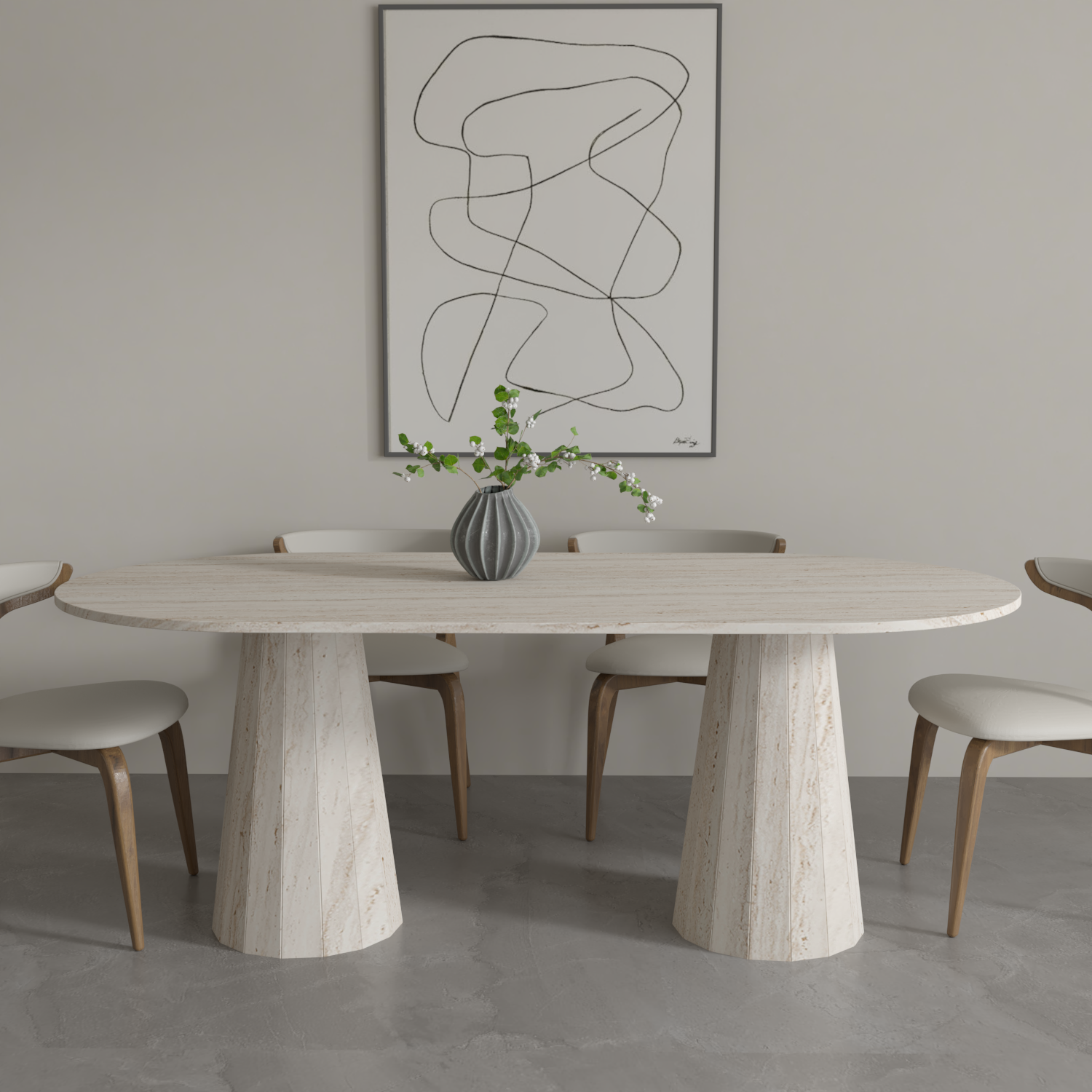 Lusso Travertine Dining Table