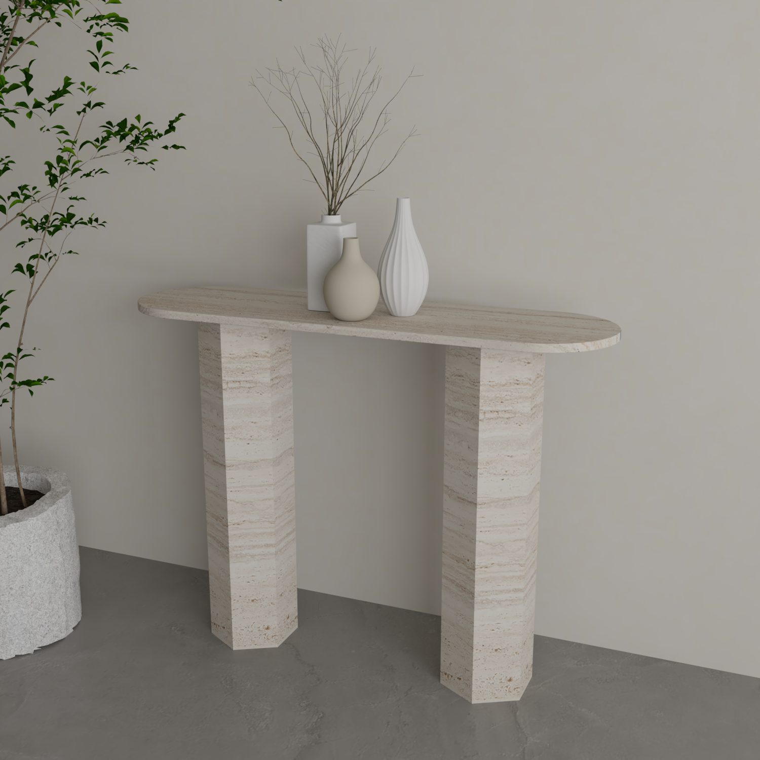 Valentina Travertine Console Table