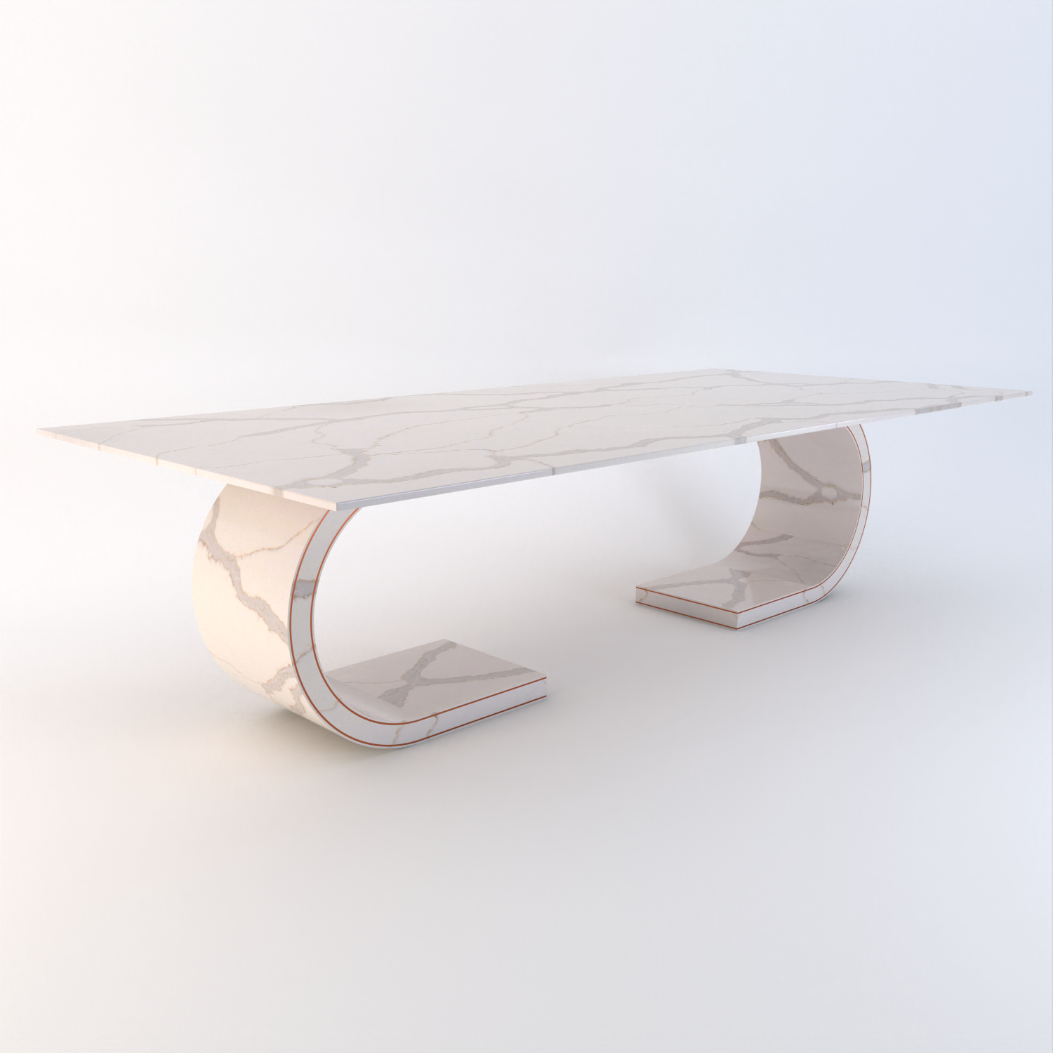 Ferrara Quartz Double Base Dining Table