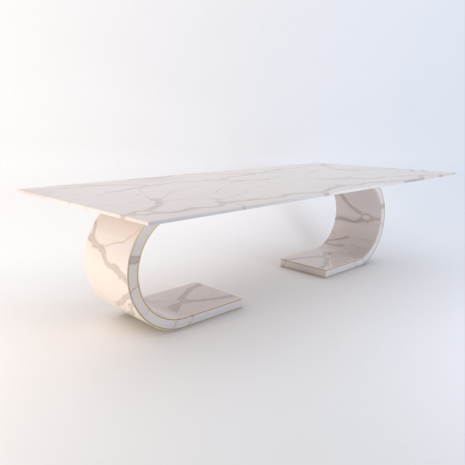 Ferrara Quartz Double Base Dining Table