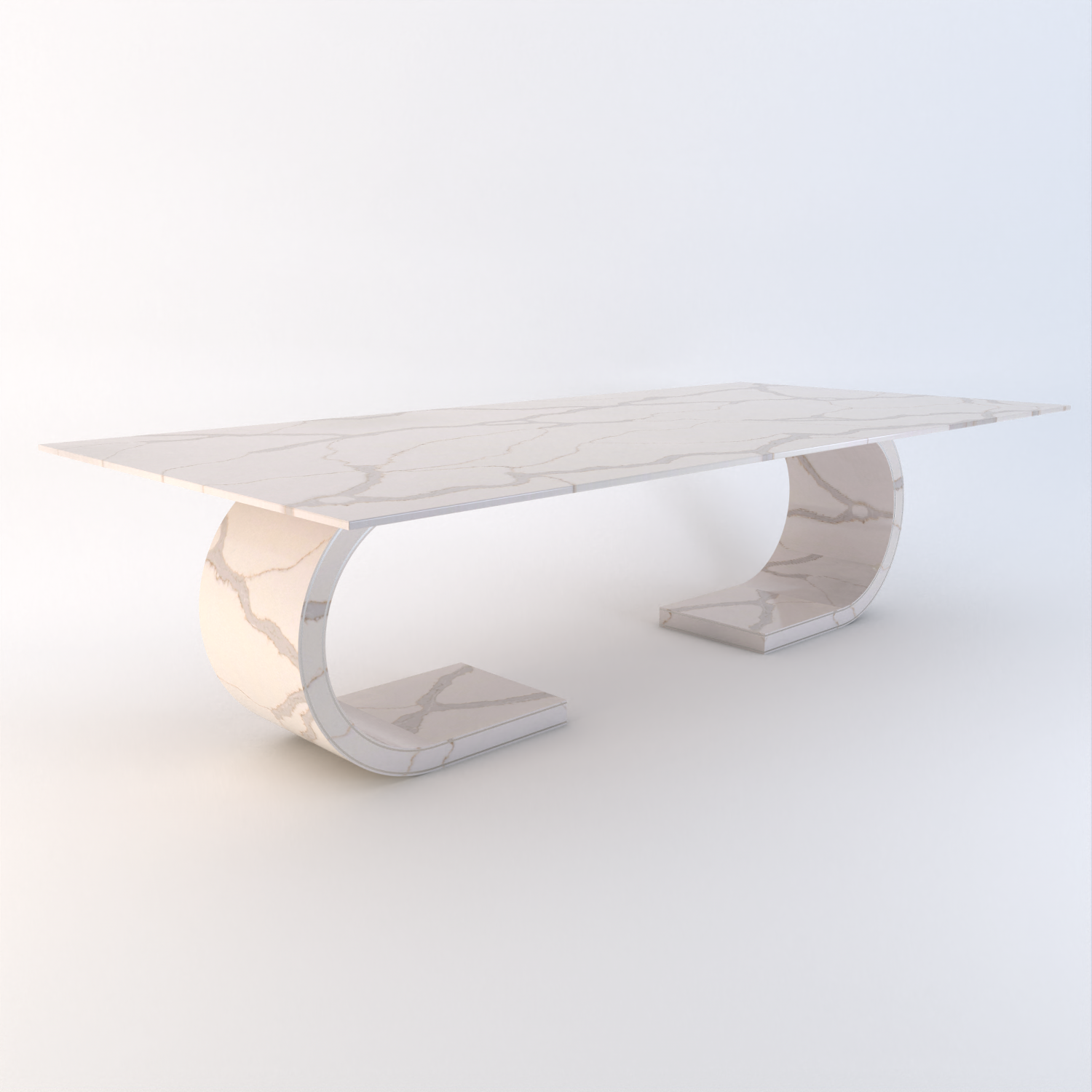 Ferrara Quartz Double Base Dining Table